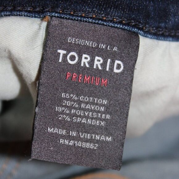 Torrid Dark Blue Cotton Premium high Rise Skinny Jeans Women's Size 22 - Picture 12 of 16
